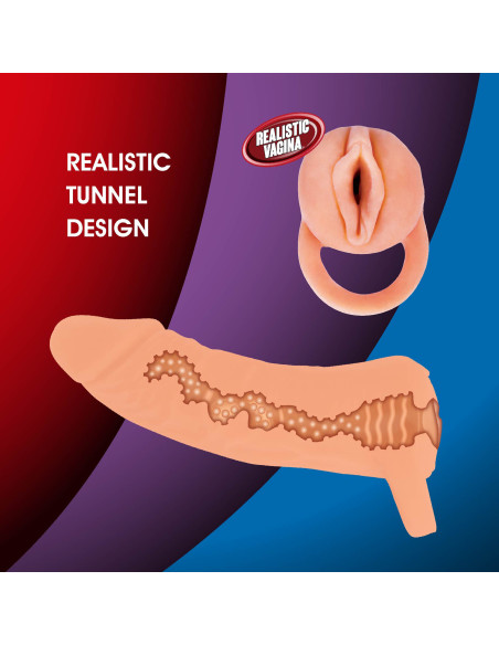 NMC TWO IN ONE 7 INCH PENIS EXTENDER AND MASTURBATOR FLESH